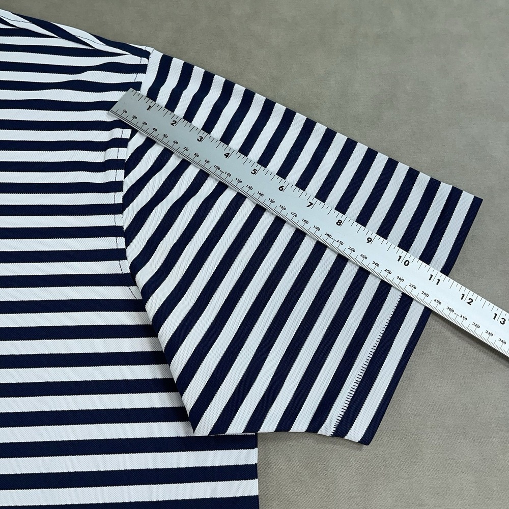 Peter Millar Summer Comfort Polo Mens 2XL Striped Blue Golf Performance Stretch - Picture 9 of 12